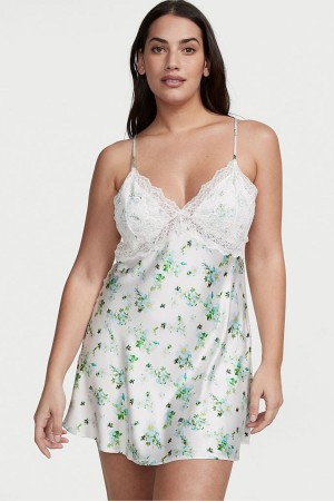 Victoria's Secret Spitze Plunge OpenBack Slip Kleider Navy Blau | 679-ZQDNRK
