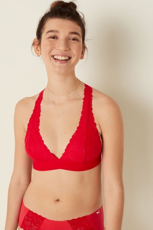 Victoria's Secret Spitze Riemchen Back Halterneck Bralette Desire Large Floral | 098-CNGTFL