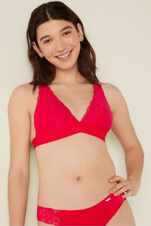 Victoria's Secret Spitze Riemchen Back Halterneck Bralette Koralle Weiß Orange | 725-TQMHNS