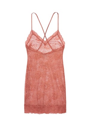 Victoria's Secret Spitze Slip Kleider Schwarz | 827-LUPNRD