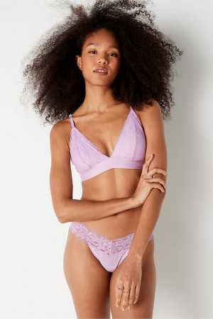 Victoria's Secret Spitze Unlined Triangle Bralette Lila | 791-NAXEMJ