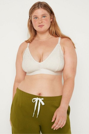 Victoria's Secret Spitze Unlined Triangle Bralette Weiß | 148-IFAUYV