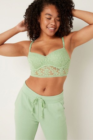 Victoria's Secret Spitze Wired Push Up Bralette Blau | 359-CAHFEJ