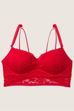 Victoria's Secret Spitze Wired Push Up Bralette Blau | 015-BXOFKM