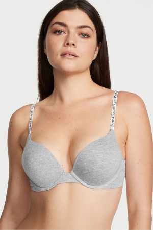 Victoria's Secret The T-Shirt Add 2 Cups T-Shirt Plunge Bra Schwarz | 015-GHDOKY