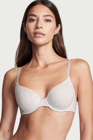 Victoria's Secret The T-Shirt Lightly Gefütterte Demi Logo Bra Blau | 746-POYIRT