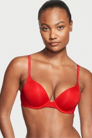 Victoria's Secret The T-Shirt Lightly Gefütterte Logo Riemen Full Cup Bra Rot | 596-PVZLRJ