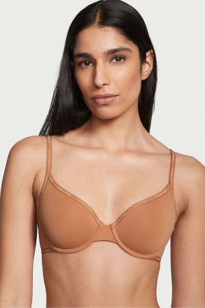 Victoria's Secret The T-Shirt Push Up Logo Riemen Bra Honey Glow Nude | 028-CKHOWP