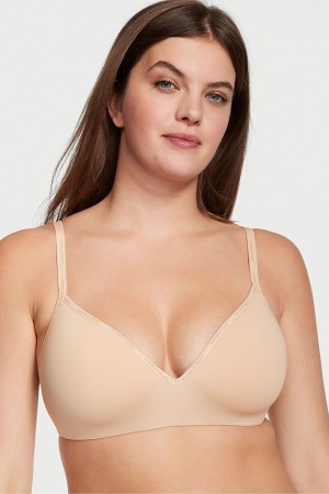 Victoria's Secret The T-Shirt Smooth Lightly Gefütterte Non Wired T-Shirt Bra Champagne Nude | 072-IVHLDU