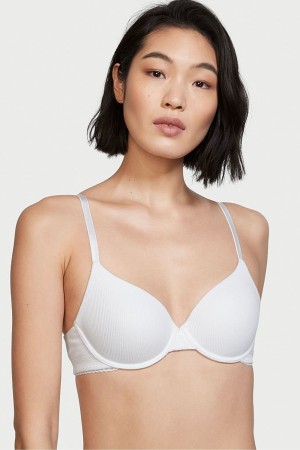 Victoria's Secret The T-Shirt Smooth Lightly Gefütterte T-Shirt Bra Weiß | 150-KVSXBF