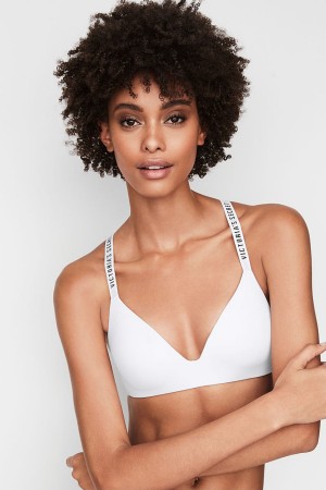 Victoria's Secret The T-Shirt Smooth Logo Riemen Lightly Gefütterte Non Wired T-Shirt Bra Blau | 850-GDIFOM