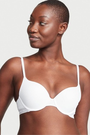 Victoria's Secret The T-Shirt Smooth Push Up T-Shirt Bra Weiß | 301-TIBVRM