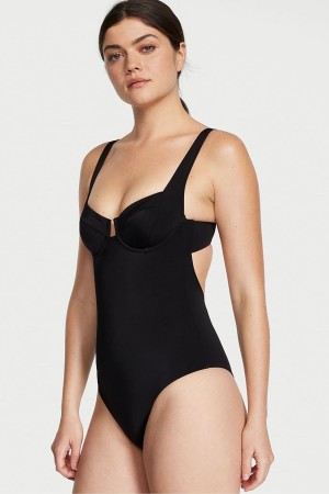 Victoria's Secret Tie Back Swimsuit Schwarz | 196-LJORIA