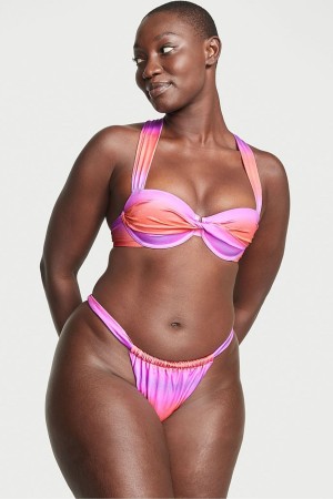 Victoria's Secret Twist Balcony Bra Bikini Top Schwarz | 912-MHXGJF