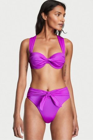 Victoria's Secret Twist Balcony Bra Bikini Top Schwarz | 172-QGNJXB