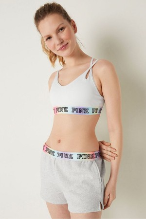 Victoria's Secret Ultimate Riemchen Back Lightly Gefütterte Sports Bra Weiß | 504-ISGJOB