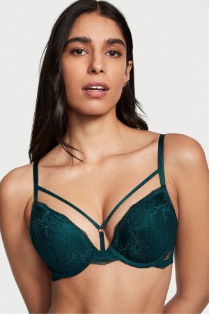 Victoria's Secret Very Sexy Riemchen Fishnet Spitze Bra Schwarz Grün | 038-ZRBFGO