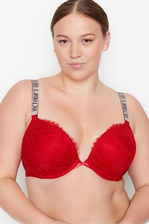 Victoria's Secret Very Sexy Shine Riemen Add 2 Cups Bombshell Bra Rot | 470-DCOIBK