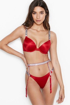 Victoria's Secret Very Sexy Shine Riemen Suspenders Rot | 076-VISFHO