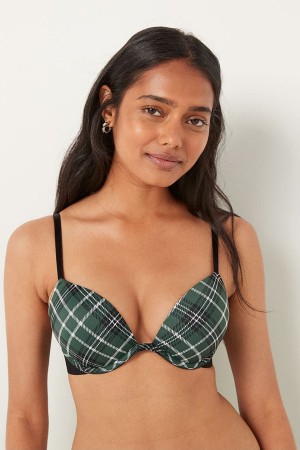 Victoria's Secret Wear Everywhere Add 2 Cups Smooth Shine Riemen Push Up T-Shirt Bra Azurblau Blau | 970-XGRHUP