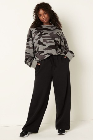 Victoria's Secret Weite Leg Jogger Schwarz | 425-ZEKVAN